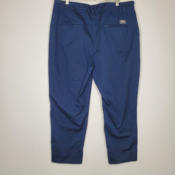 Wildfang Womens The Essential Slim Crop Pants SIze 16 Blue Pockets Basic Staple - Picture 3 of 11